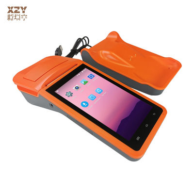 آلة الفواتير الأندرويد البرتقالية محطة POS المحمولة للمعاملات السريعة